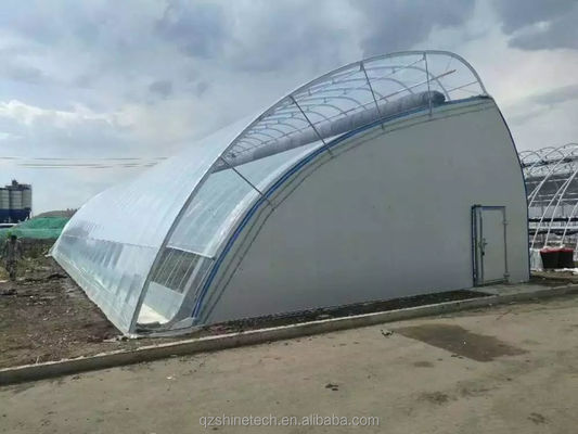 Single Layer Brick Wall Solar Greenhouses 8m-16m Width With Insulation Blanket