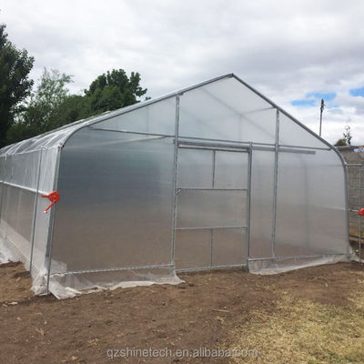 Hot Dip Galvanized Steel Tube Frame Single Span Agricultural Greenhouse For Grow Tent