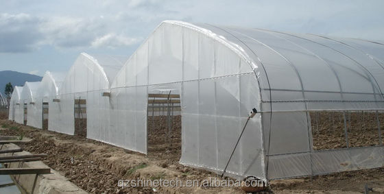 150/200 Micron Plastic Film Multi Span Greenhouse For Vegetable And Flower Growing
